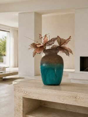 Vaso decorativo turchese sfumato